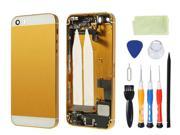 Preassembled Metal Back Cover Housing Battery Door Assembly Middle Frame Bezel Full Assembled with Small Parts Installed Free Tools For iphone 5s Gold White Gl