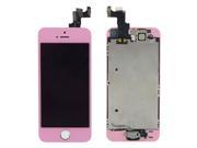 Replacement Touch Screen Digitizer LCD Display LCD Shield Plate Spares Parts Front Camera Home Button Earpiece Speaker for iPhone 5S Pink