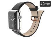 Premium Genuine Leather Replacement Watchband with Secure Metal Clasp Apple iWatch Band Leather Strap Wrist Band Classic Buckle for Apple Watch Sport Editi