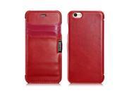 Card Slot Vintage Series Leather Back Cover Series For iPhone 6 Plus Red