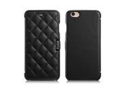 Fashion Quilted Microfiber Quilting Pattern Leather Case for iPhone 6 4.7 inch Black