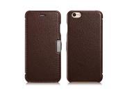 Side open Design Litchi Pattern Leather Case for iPhone 6 Plus 5.5 inch Coffee