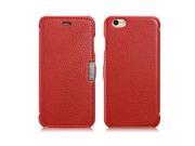 Side open Design Litchi Pattern Leather Case for iPhone 6 Plus 5.5 inch Red