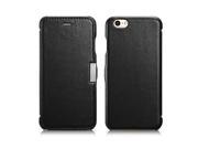 Luxury Corrected Grain Leather Side open Case for iPhone 6 4.7 inch Black