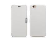 Luxury Corrected Grain Leather Side open Case for iPhone 6 4.7 inch White