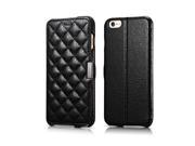 Fashion Quilted Microfiber Quilting Pattern Leather Case for iPhone 6 Plus 5.5 inch Black