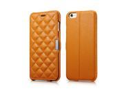 Fashion Quilted Microfiber Quilting Pattern Leather Case for iPhone 6 Plus 5.5 inch Orange