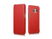 Premium Quality Litchi Real Cowhide Litchi Pattern Series Case Cover For Samsung Galaxy S6 Edge Red