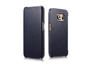 Premium Quality Luxury Corrected Grain Leather Case Cover For Samsung Galaxy S6 Edge Blue