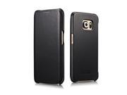 Premium Quality Luxury Corrected Grain Leather Case Cover For Samsung Galaxy S6 Edge Black