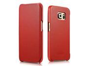 Premium Quality Luxury Corrected Grain Leather Case Cover For Samsung Galaxy S6 Edge Plus Red
