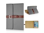 Classical Retro Trendy High Impact Folio Old Fashion Leather Flip Stand Case Folding Smart Cover With Belt Clip Buckle For iPad Mini 4 Grey