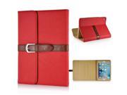 Classical Retro Trendy High Impact Folio Old Fashion Leather Flip Stand Case Folding Smart Cover With Belt Clip Buckle For iPad Mini 4 Red
