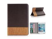 Cross Pattern Horse Skin Flip Magnetic Sleep Wake Smart Leather Case Stand Cover With Card Slot For iPad Mini 4 Brown