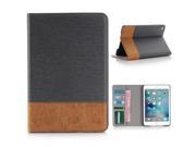 Cross Pattern Horse Skin Flip Magnetic Sleep Wake Smart Leather Case Stand Cover With Card Slot For iPad Mini 4 Grey