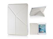 KY Design Flip Stand Leather Smart Cover Case For iPad Mini 4 White