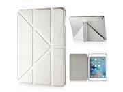 Luxury Transformers Design Slim Folio Leather Smart Cover Case With Wake Sleep Function For iPad Mini 4 White
