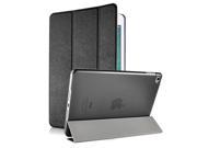 Luxury Ultra Slim Folio Transparent Plastic And PU Leather Smart Cover Stand Case With Wake Sleep Function For iPad Mini 4 Black