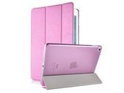Luxury Ultra Slim Folio Transparent Plastic And PU Leather Smart Cover Stand Case With Wake Sleep Function For iPad Mini 4 Pink