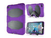 New Fashion Robot Silicone And Plastic Stand Defender Case With Touch Screen Film For iPad Mini 4 Purple