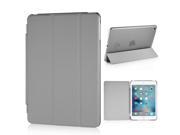 Separate Piece Tri Fold PU Leather Flip Smart Cover PC Clear Back Stand Smart Case For iPad Mini 4 Grey