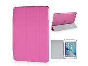 Separate Piece Tri Fold PU Leather Flip Smart Cover PC Clear Back Stand Smart Case For iPad Mini 4 Pink