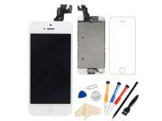 LCD Touch Screen Digitizer Assembly with Spare parts Home Button Flex Cable Front Camera Compatible for iPhone 5C White Professional Tools Tempered Glas
