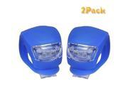 2Pcs Blue color Blue light Super Bright Waterproof Silicon LED Bicycle Lights. Beam Flashing Blinking Included Batteries