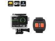 Ultra HD 4K Action Camera 20MP Sony CMOS Wrist Remote Control 170 Degree Lens Wi Fi Loop Recording Black