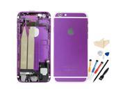 Replacement Back Battery Cover Middle Frame Metal Back Cover Housing with Pre assembled Small Parts for iPhone 6 4.7inch with Professional Tools Purple Whit