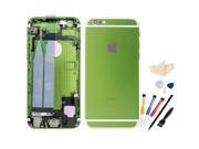 Replacement Back Battery Cover Middle Frame Metal Back Cover Housing with Pre assembled Small Parts for iPhone 6 4.7inch with Professional Tools Green White