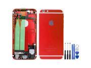 Replacement Back Battery Cover Middle Frame Metal Back Cover Housing with Pre assembled Small Parts for iPhone 6 4.7inch FREE tools Red White Regula