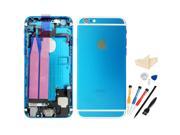 Replacement Back Battery Cover Middle Frame Metal Back Cover Housing with Pre assembled Small Parts for iPhone 6 4.7inch with Professional Tools Light Blue