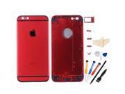 Back Battery Cover Middle Frame Metal Back Cover Housing for iPhone 6 4.7 inch with Professional Tools Red Black Regula