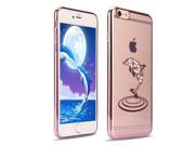 Rose Gold Plating TPU Case Cover with Cute Dolphin Design Crystal Clear Bling Diamond for iPhone 6 6S 4.7inch iPhone 6 6S Case