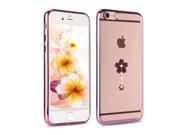 Rose Gold Plating TPU Case Cover with Lucky Flower Design Crystal Clear Bling Diamond for iPhone 6 6S 4.7inch iPhone 6 6S Case