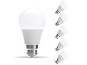 6 Pack 9W A60 B22 LED Bulbs 60W Incandescent Bulbs Equivalent Day White 6000K 810lm Bayonet LED Light Bulbs [Energy Class A ] [Energy Class A ]