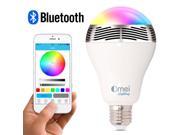 New Wireless Bluetooth 4.0 Speaker Smart LED Night Light Bulb Audio Music RGB Lamp Smartphone Free APP ControlledMulticolored Colorful LED Display one Pocket M