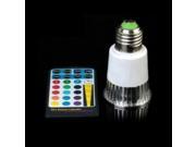 16 Color Remote Controlled LED Light Bulb with Multiple Effects E 27 Socket