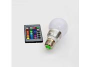 3W E27 RGB Multi Color LED Light Bulb With Remote Control