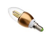 E14 4W 32x3014SMD 400 450LM 3000 3500K Warm White Light Golden Shell LED Candle Bulb 85 265V