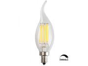 6 Pack 6W Dimmable LED Filament Candle Light Bulb Warm White 2700K 600LM E12 Candelabra Base Lamp C35 Bent Tip 60W Incandescent Replacement