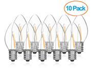 1 Watt LED 15 Watts Equivalent 2700K E12 Base C7 Clear Shell Candle Light Bulb 10 Pack