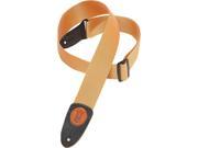 Levy s MSS8 TAN 2 Poly Guitar Bass Strap w Leather Ends Tan