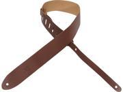 Levy s M12 BRN 2 Basic Leather Guitar Bass Strap Brown