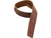 Levy s DM1SGC BRN 2.5 Leather Guitar Bass Strap Embossed Holy Cross Brown