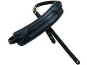 Levy s MG25 BLK 5 8 Deluxe Leather Guitar Bass Strap w Classic 50 s Pad Black