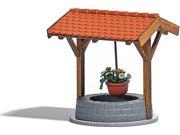 Busch HO Scale Covered Well w Hangng Pot Model Train Scenery Detail Kit 1524