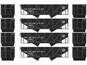 Athearn HO Scale 34 2 Bay Hopper w Coal Load Baltimore Ohio B O 4 Pack 2