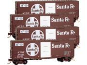 Micro Trains MTL Z Scale 40ft Box Cars Santa Fe ATSF Brown White Runner 4 Pack